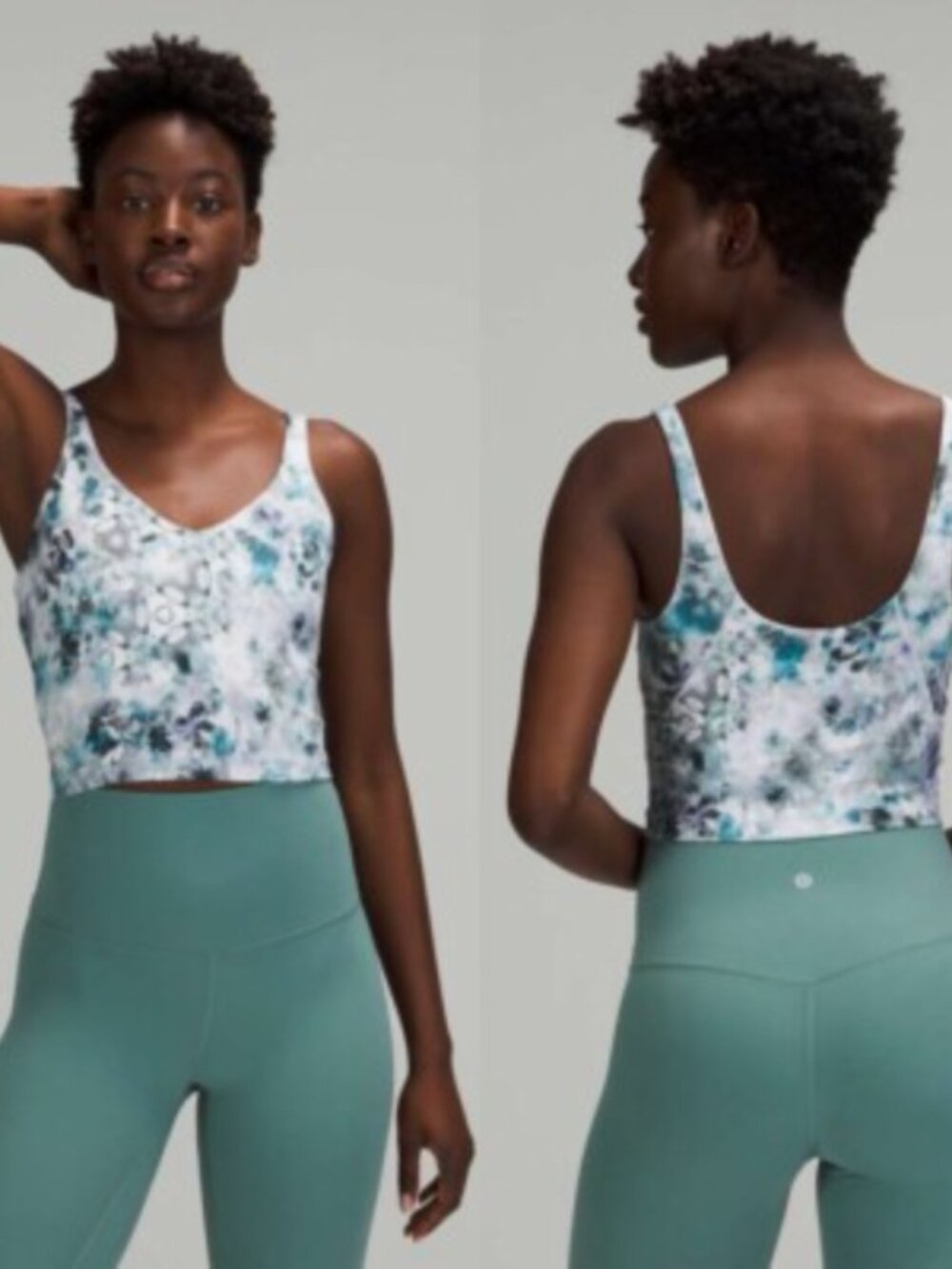 Lululemon Align Tank Top Crop-Size 8- Kaleidofloral Multi